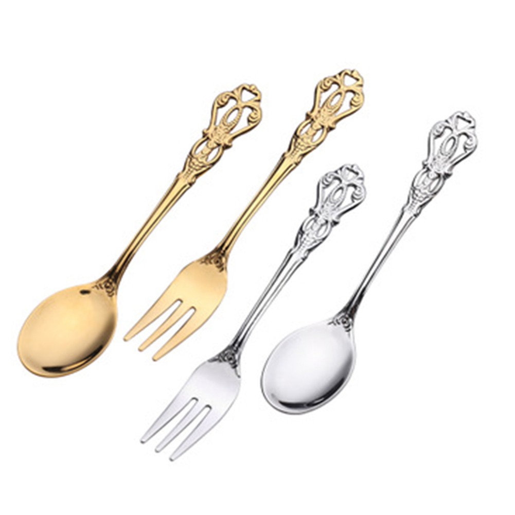 Gold Cutlery Flatware - زوج واحد من أدوات المائدة الذهبية