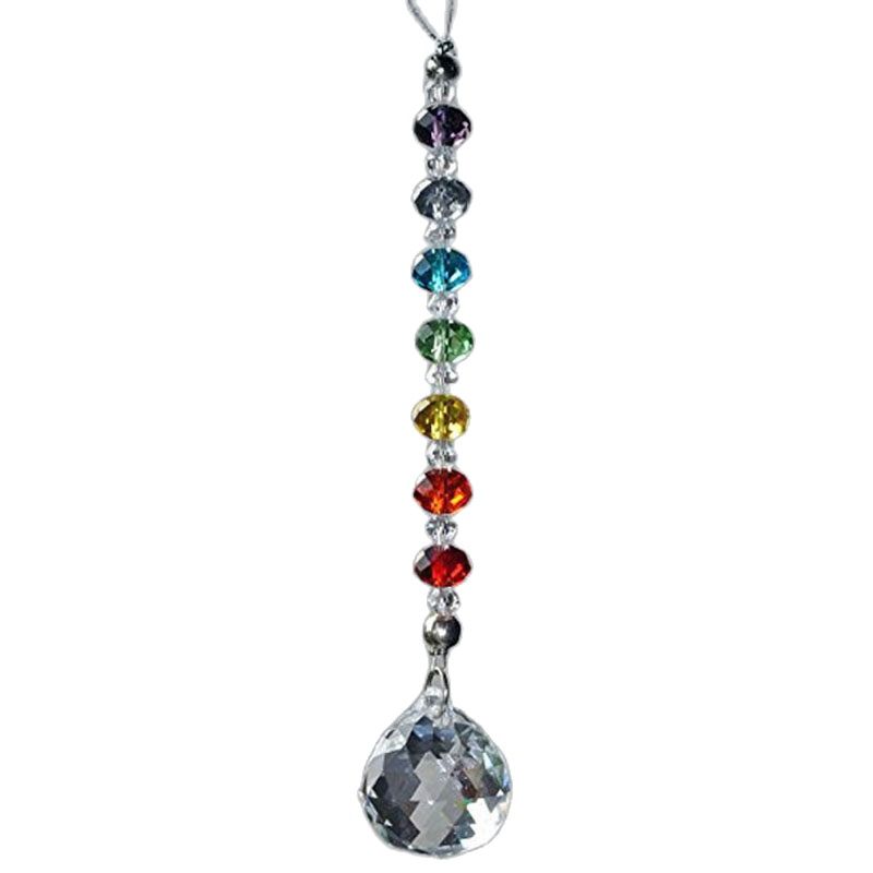 Crystal Ball Decor - كريستال الكرة بريزم شقرا حبة قلادة