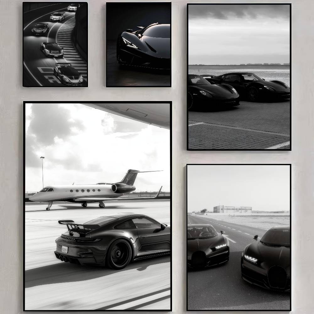 Luxury Lifestyle Wallpaper - سيارة رياضية فاخرة سوداء، ملصقات وصور