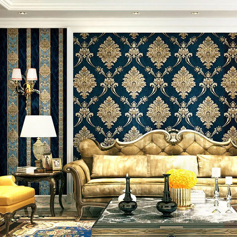 ورق جدران أزرق بنمط دمشقي ثلاث - مراجعة Luxury Lifestyle Wallpaper وسعره