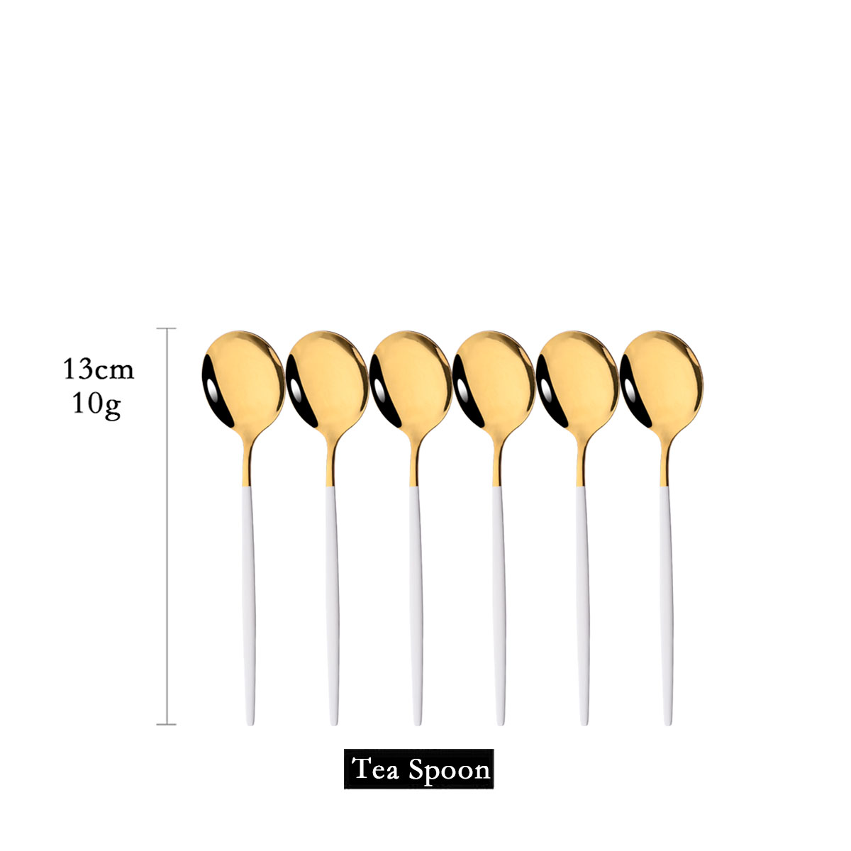 6 قطعة مرآة الذهب الأبيض ملعقة - مراجعة Gold Cutlery Flatware وسعره
