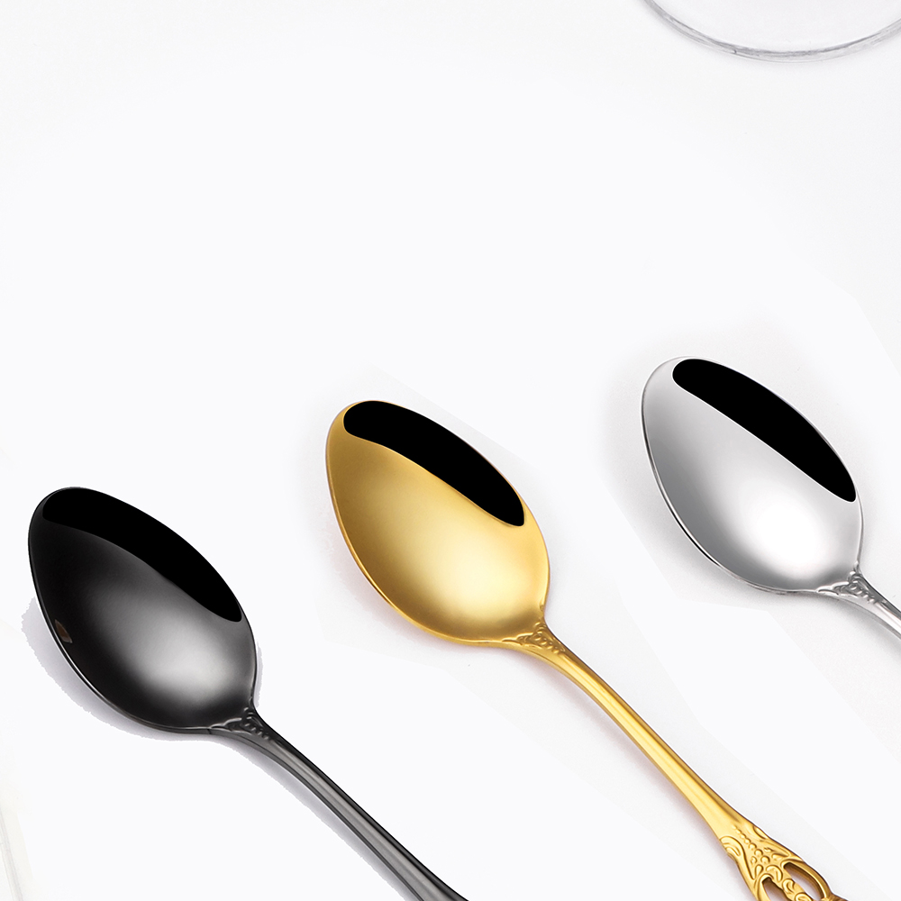 ملاعق حلوى ذهبية ، أدوات مائدة - مراجعة Gold Cutlery Flatware وسعره